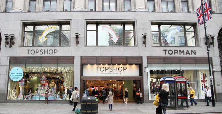 Главный магазин Topshop на Оксфорд-стрит выставили на продажу после банкротства