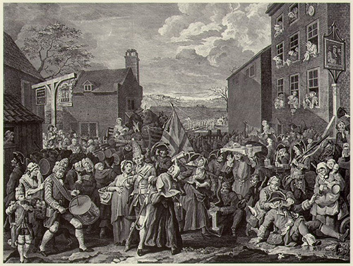 Марш гвардейцев в Финчли. Уильям Хогарт. 1750