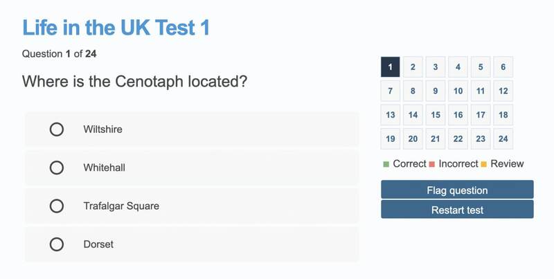 (Пример вопроса из теста на знание реалий: «Где находится Кенотаф?» Варианты ответов: Уилтшир, Уайтхолл, Трафальгарская площадь, Дорсет.)