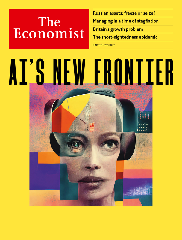 Та самая обложка The Economist, созданная искусственным интеллектом. 